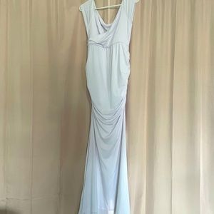 Pink blush white maternity dress.